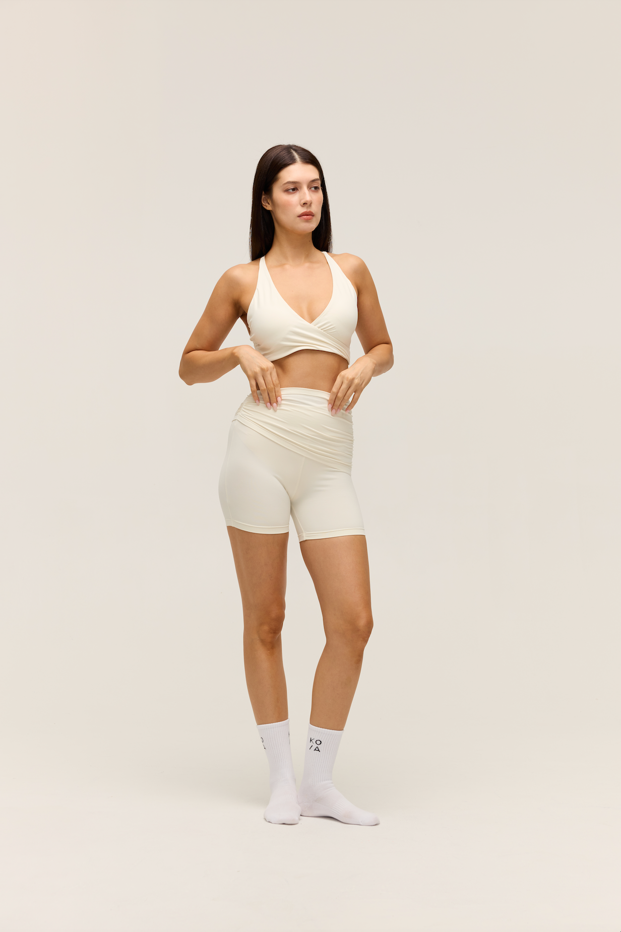 CROSS-BACK HALTER TANK|SANDY WHITE