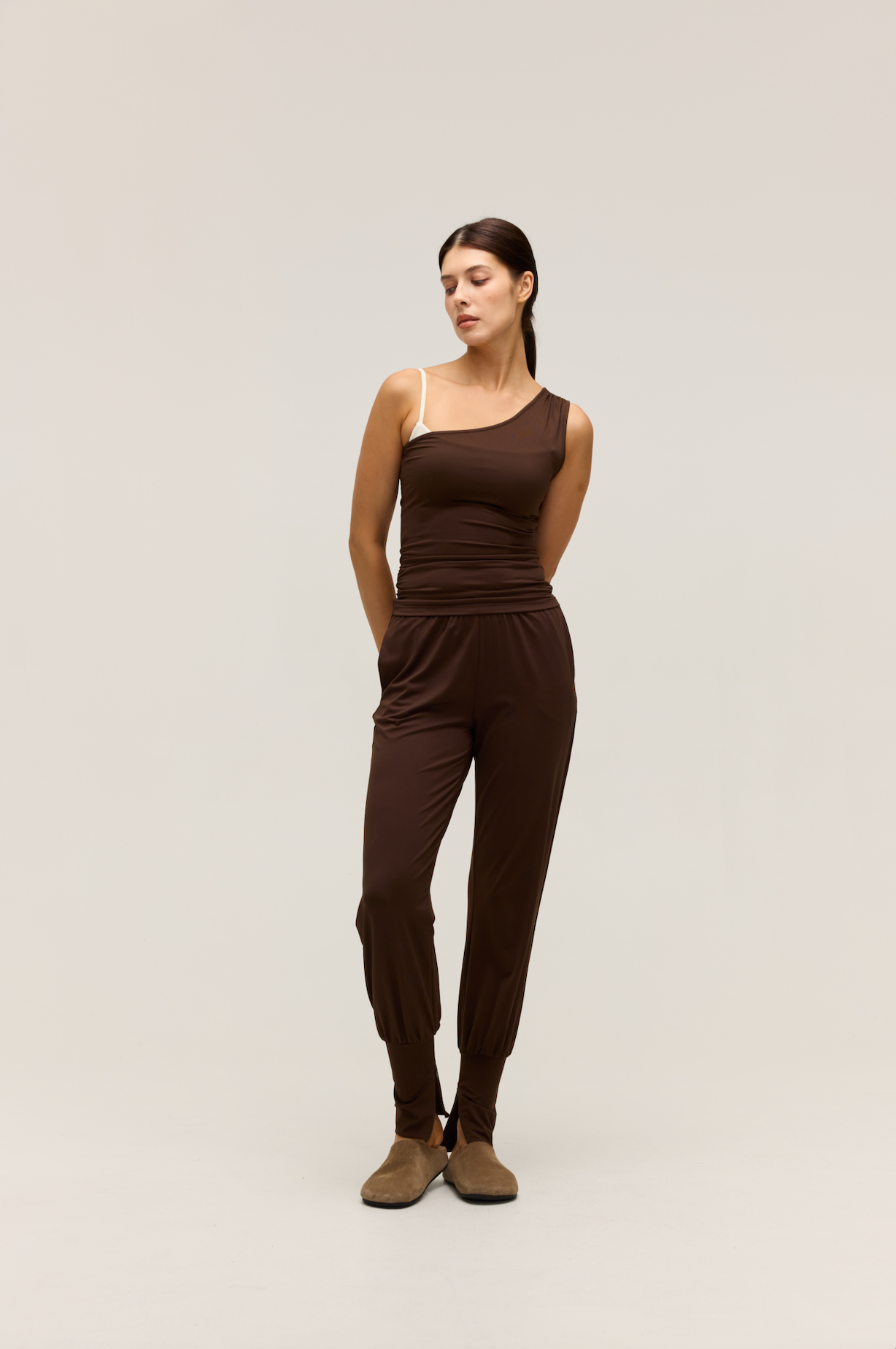 ASYMMETRIC ONE SHOULDER TANK TOP|CHOCO