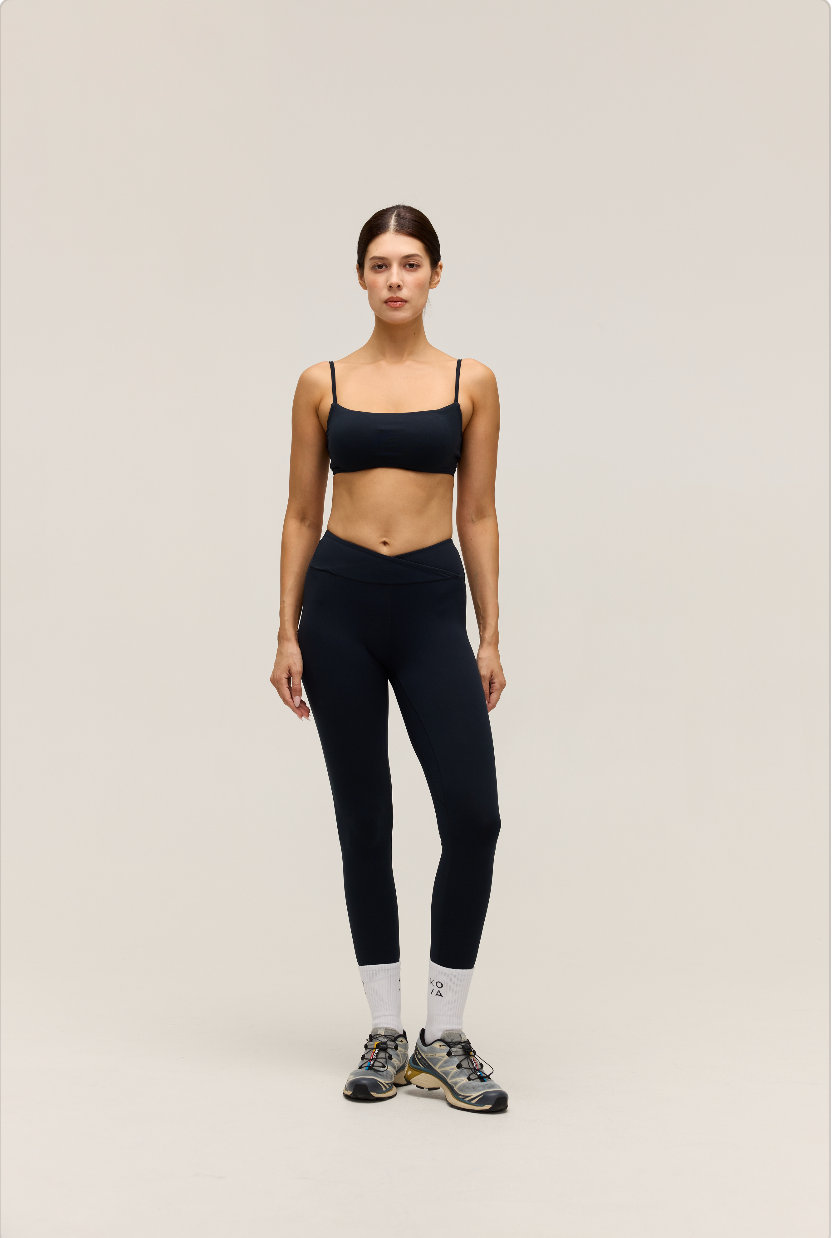 HIGH-WAISTED CROSSOVER LEGGINGS | DARK NAVY