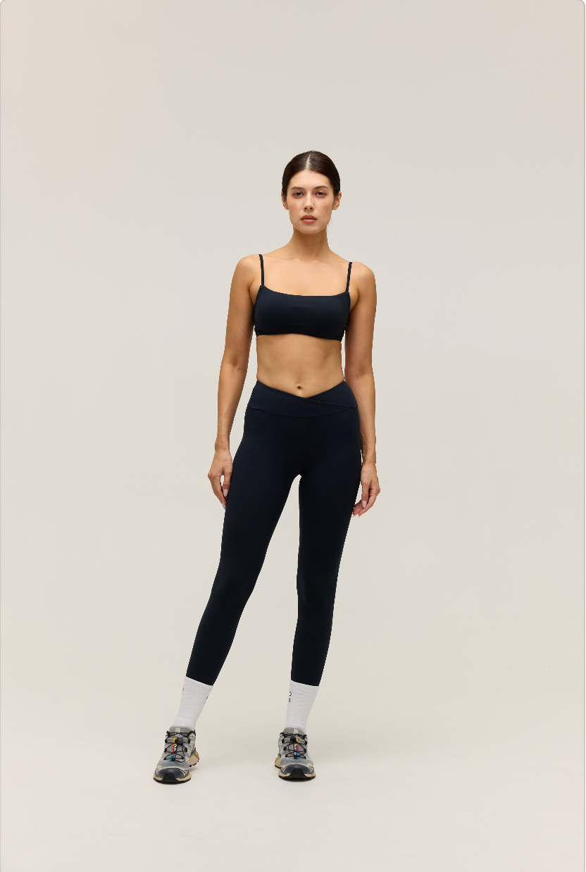 HIGH-WAISTED CROSSOVER LEGGINGS | DARK NAVY