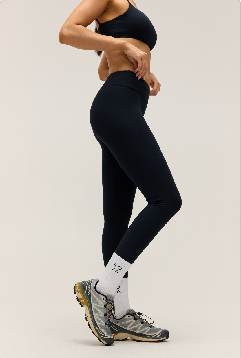 HIGH-WAISTED CROSSOVER LEGGINGS | DARK NAVY