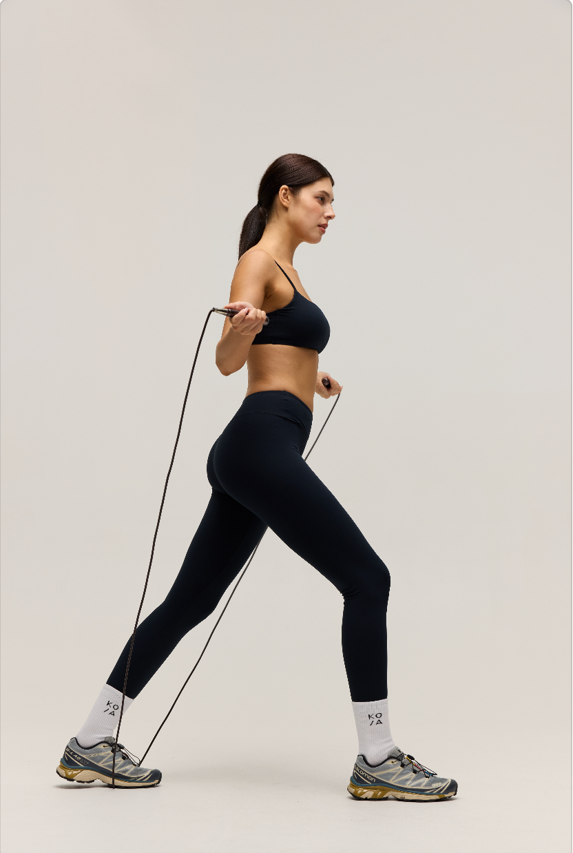 HIGH-WAISTED CROSSOVER LEGGINGS | DARK NAVY