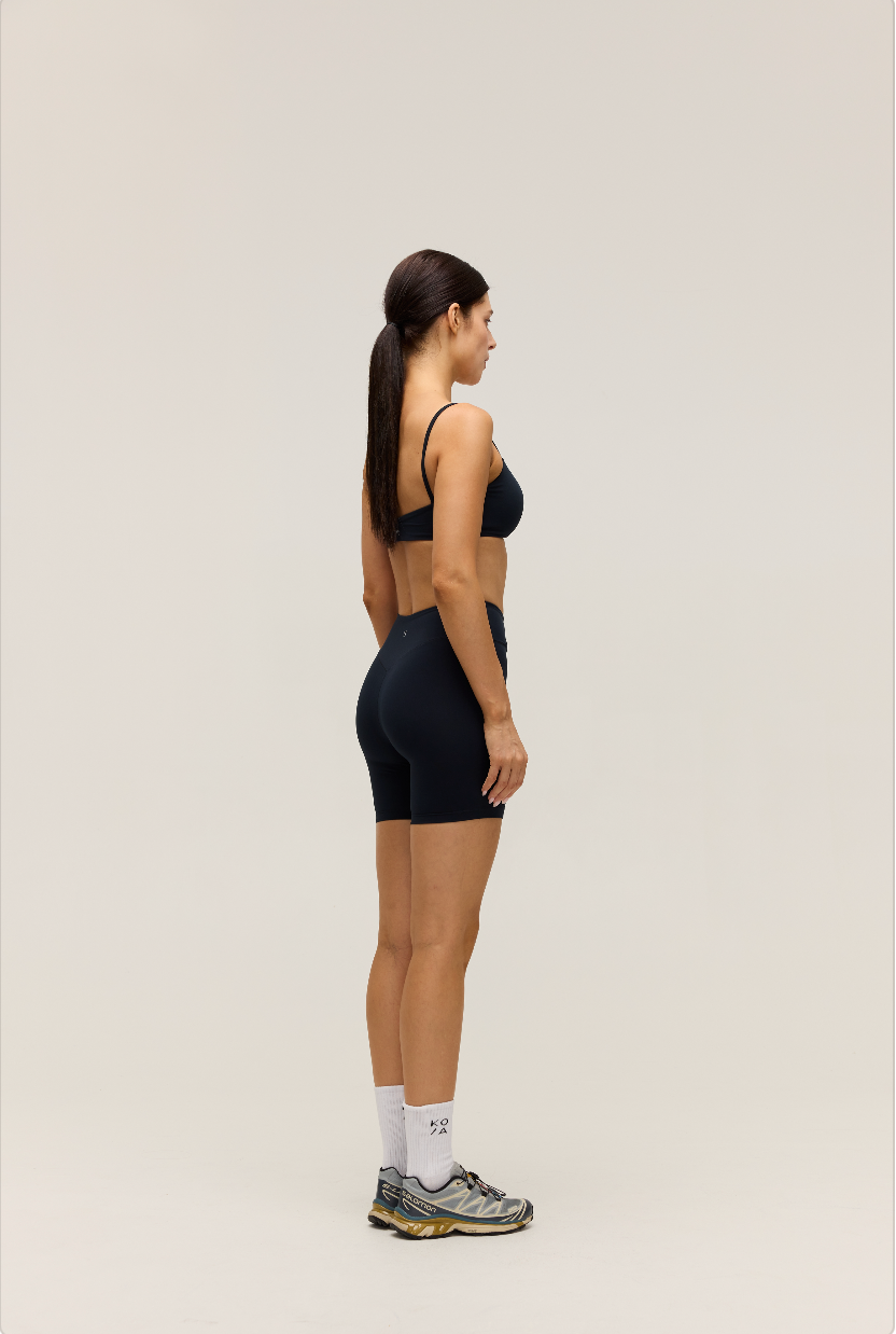 HIGH-WAISTED CROSSOVER SHORTS 6'' | DARK NAVY