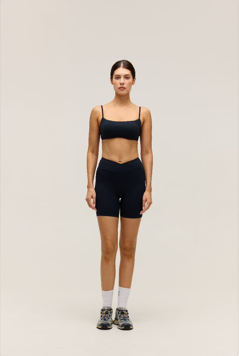 HIGH-WAISTED CROSSOVER SHORTS 6'' | DARK NAVY