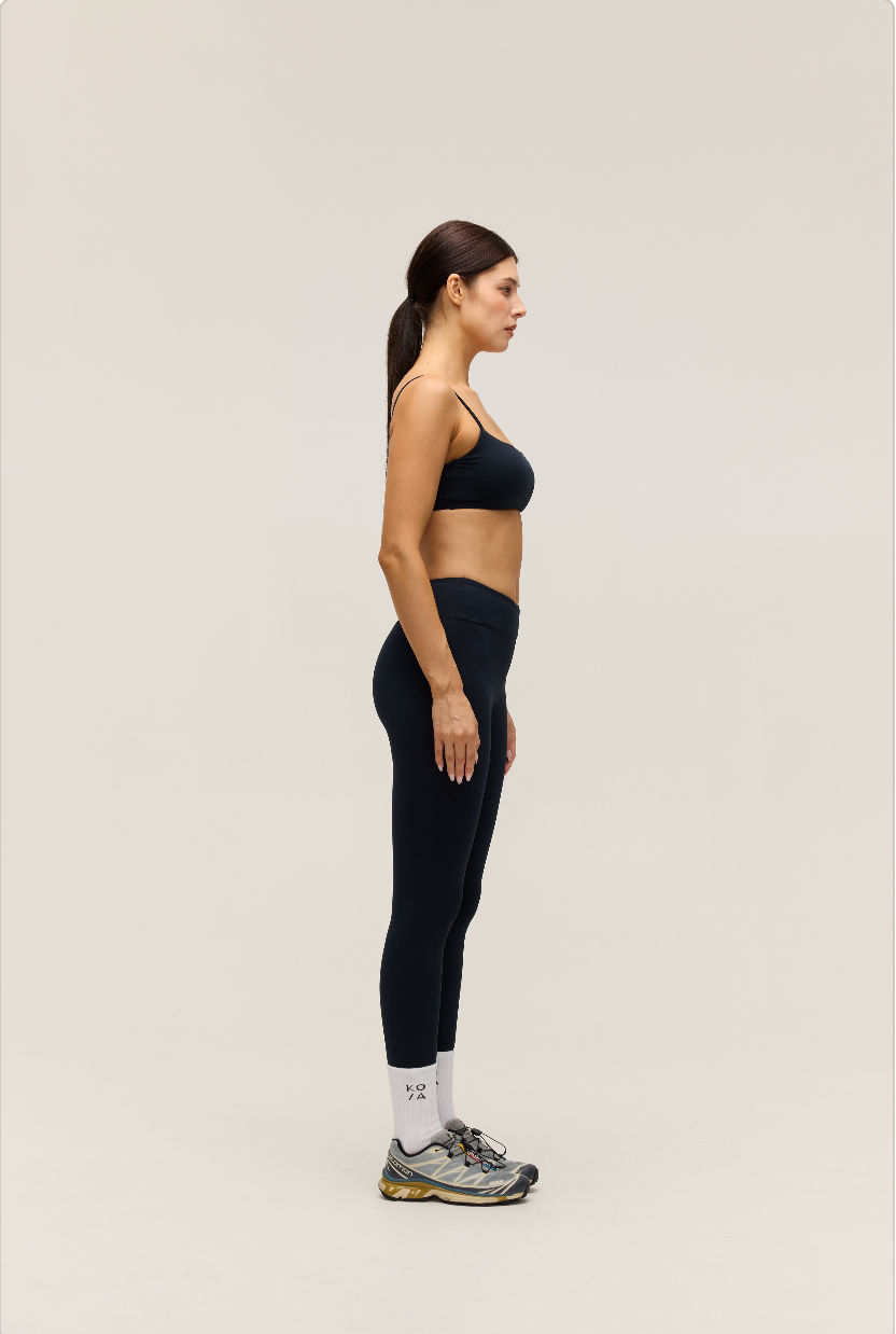 HIGH-WAISTED CROSSOVER LEGGINGS | DARK NAVY