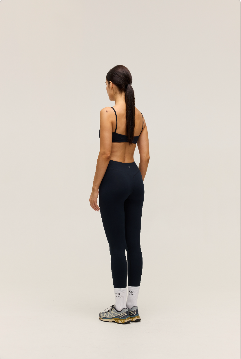 HIGH-WAISTED CROSSOVER LEGGINGS | DARK NAVY