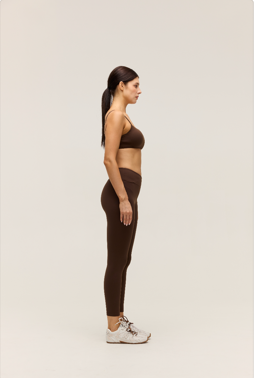 HIGH-WAISTED CROSSOVER LEGGINGS | CHOCO