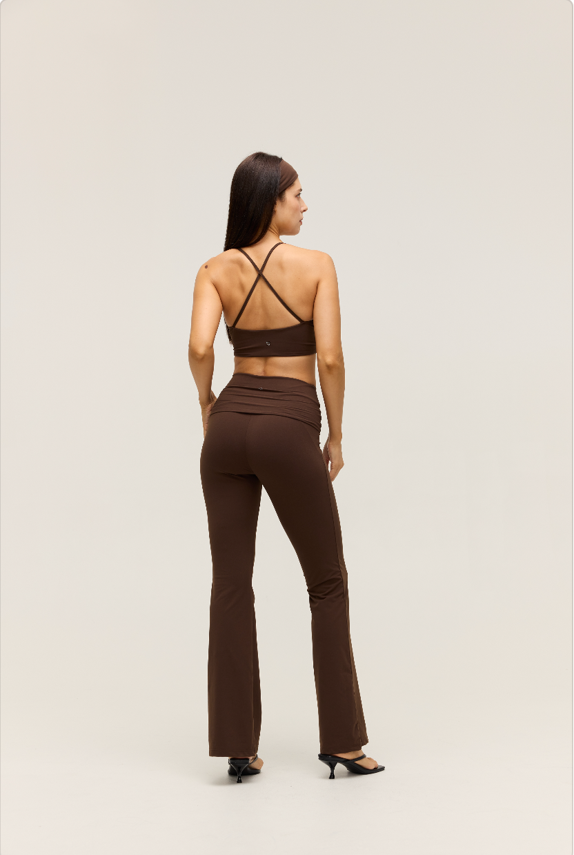 FOLD-OVER FLARE BOTTOM | CHOCO