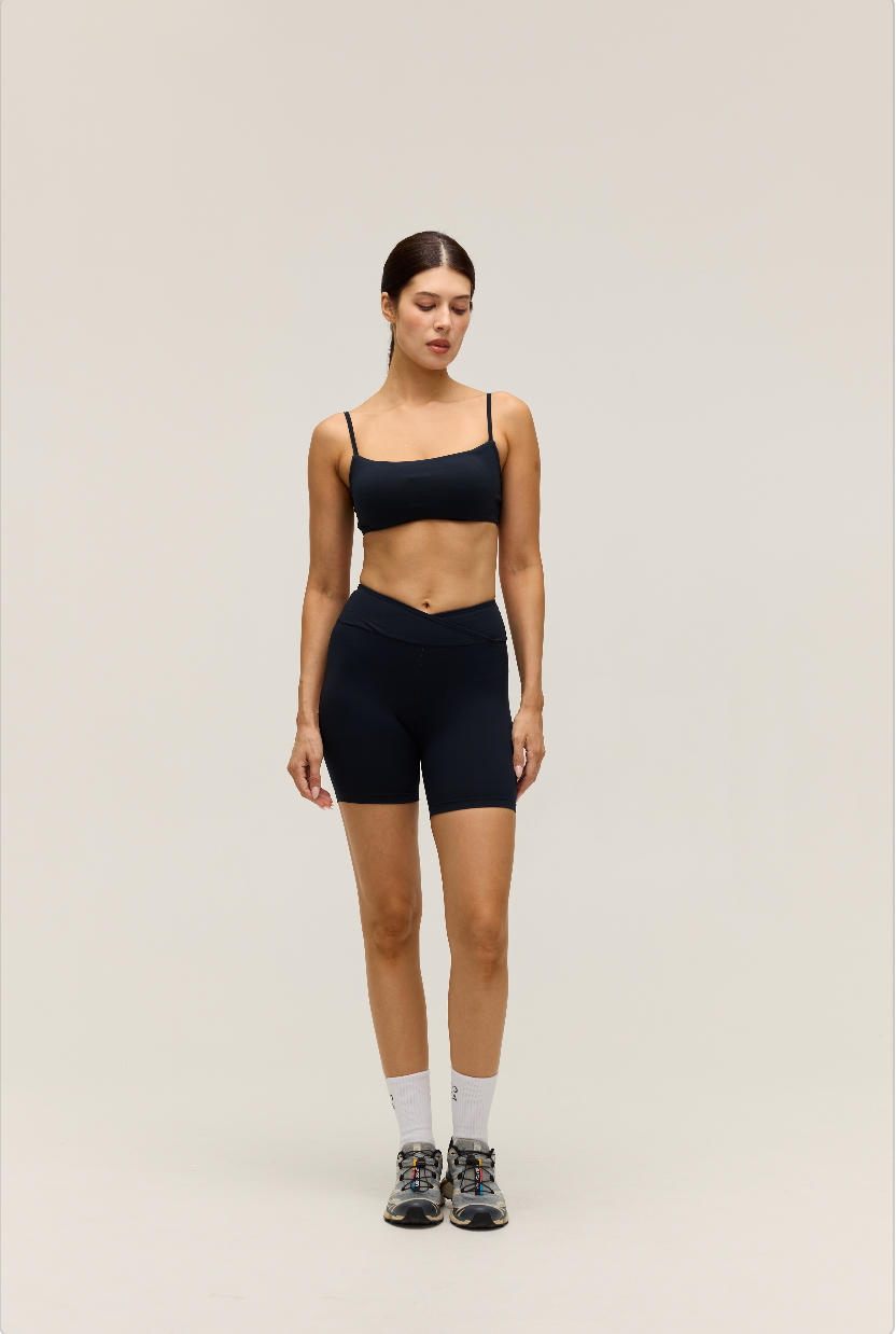 HIGH-WAISTED CROSSOVER SHORTS 6'' | DARK NAVY