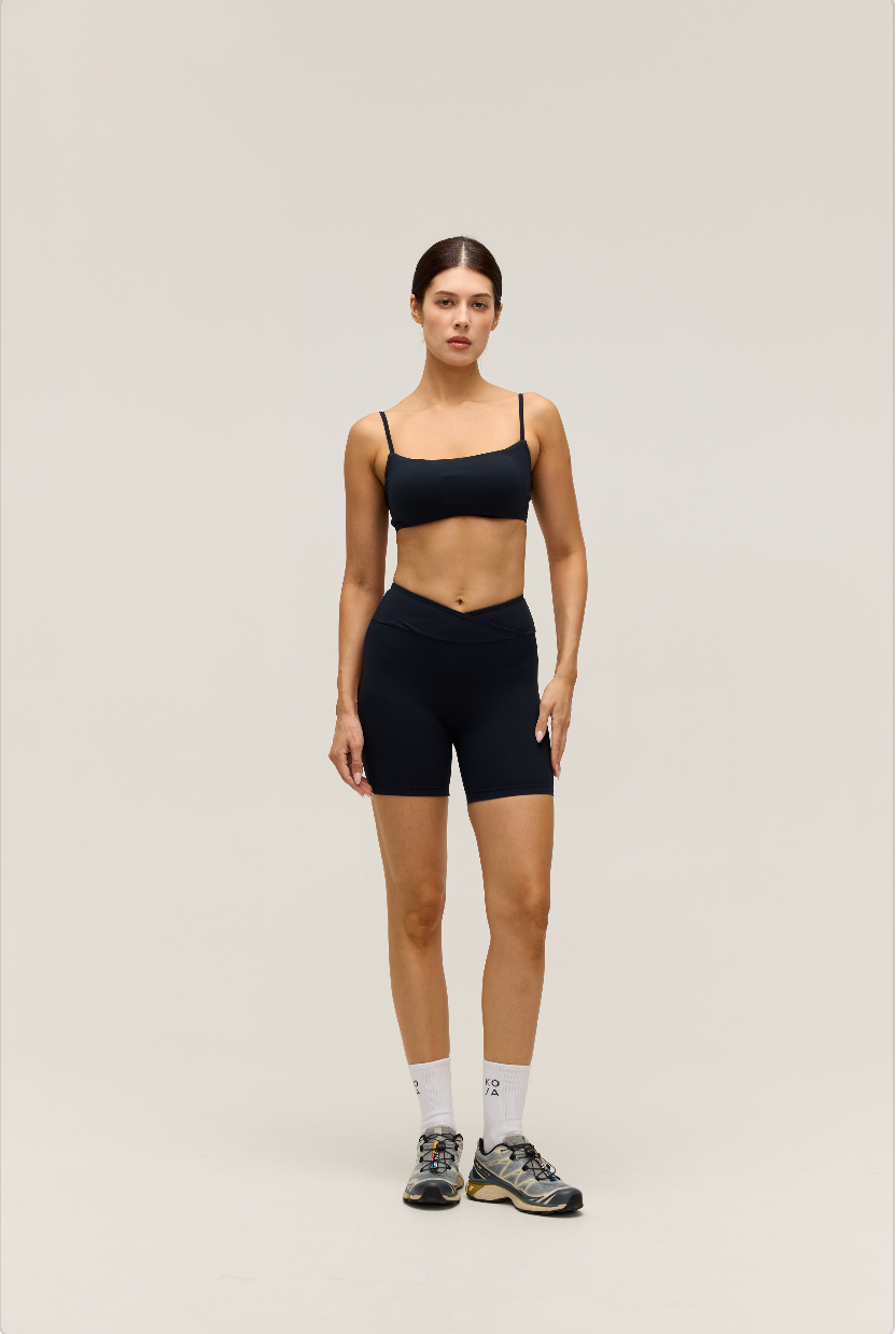 HIGH-WAISTED CROSSOVER SHORTS 6'' | DARK NAVY